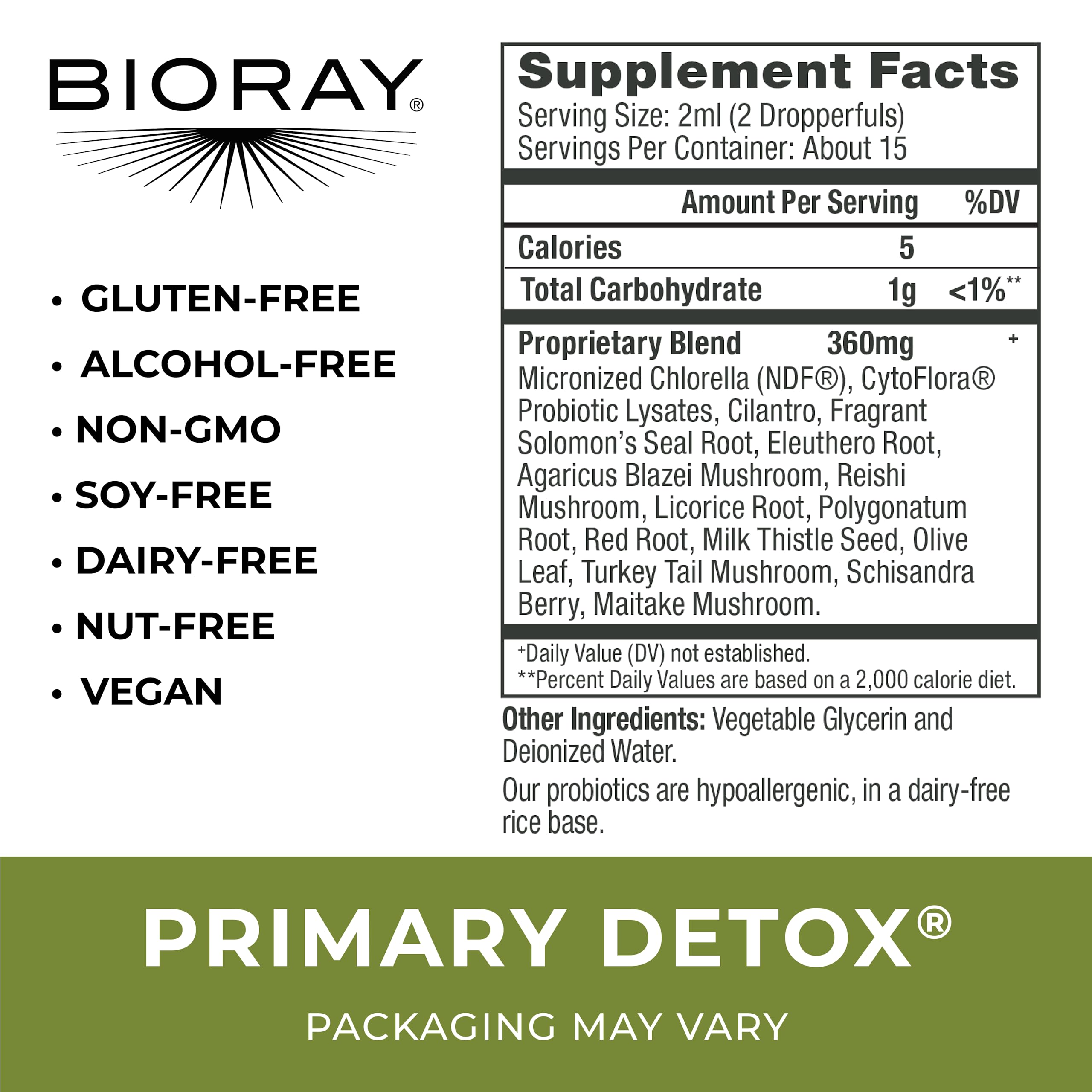 BIORAY Daily Primary bottle side view with label
