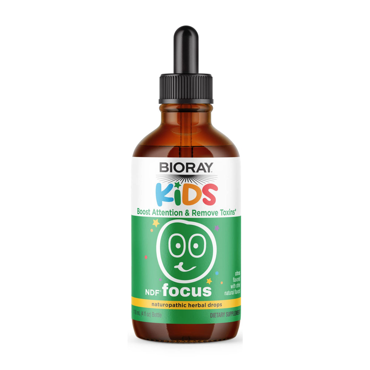 BIORAY Kids NDF Focus chlorella supplement front view