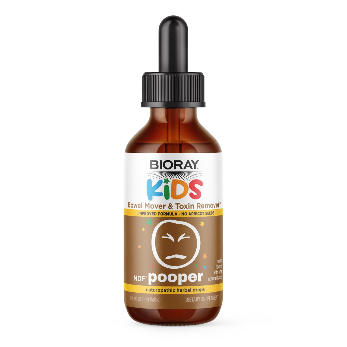 BIORAY Kids NDF Pooper daily supplement bottle front view