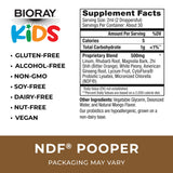 BIORAY Kids NDF Pooper ingredients list on the bottle