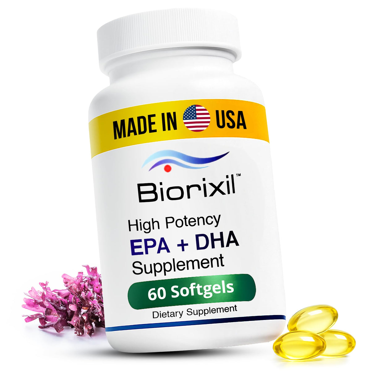 Biorixil Omega-3 Algal Oil Capsules front view