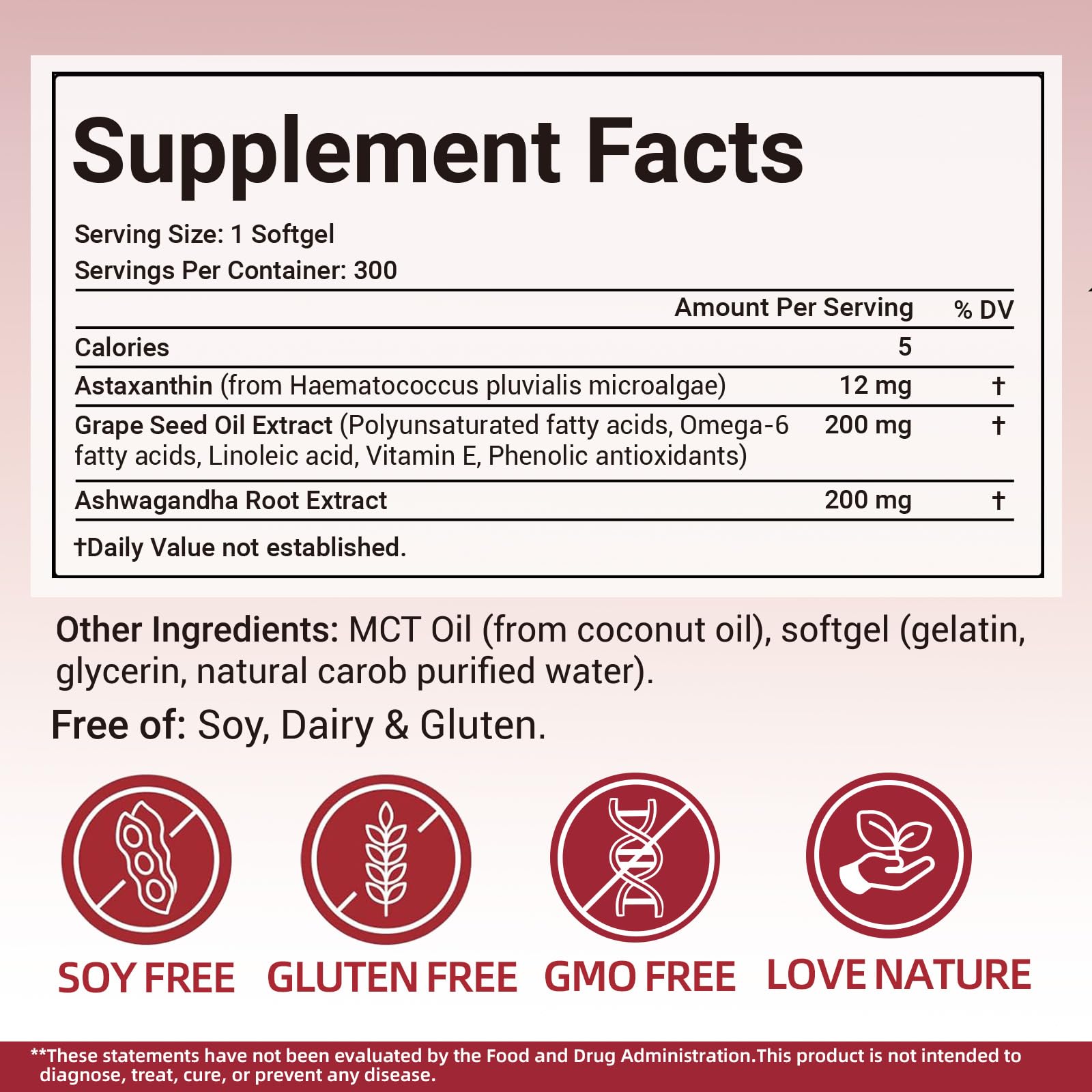 Biorizvo Astaxanthin 12mg product with a measuring spoon