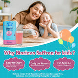 Biorizvo Saffron Supplement lifestyle image with kids at a table