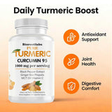 Biorootlabs Turmeric Capsules side view showing ingredient list