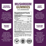 BioSchwartz 10-in-1 Mushroom Gummies side view with wild raspberry flavour