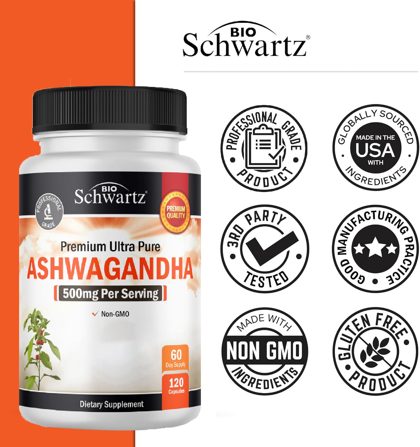BioSchwartz Ashwagandha Capsules 500mg lifestyle scene