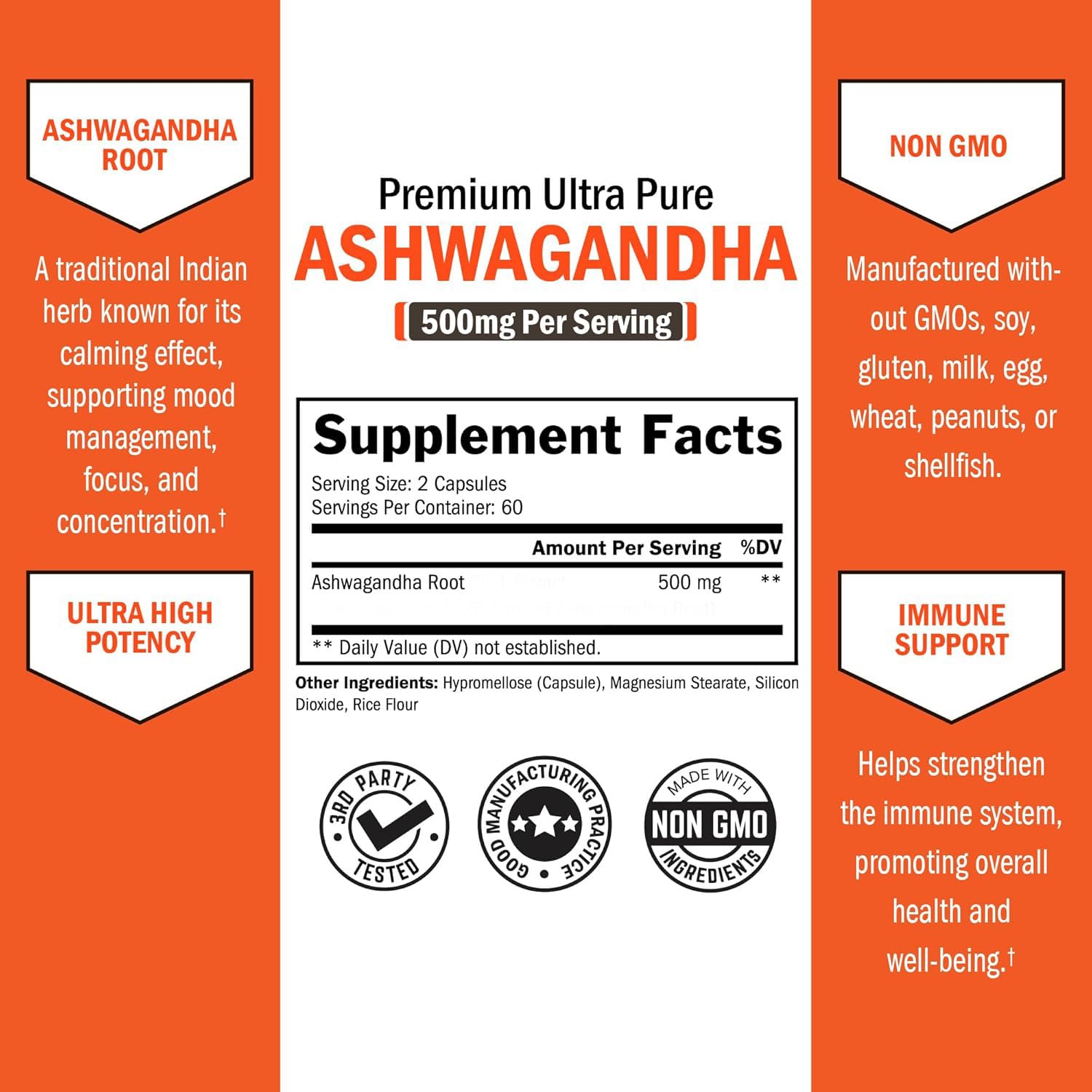 BioSchwartz Ashwagandha Capsules 500mg on a wooden table