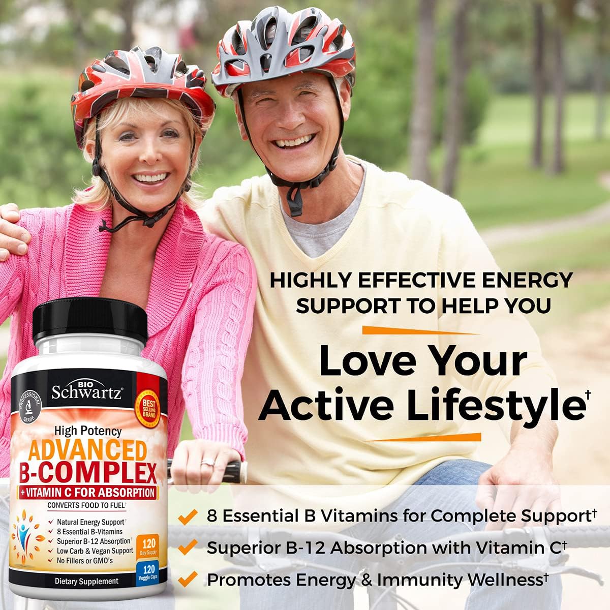 BioSchwartz B-Complex Vitamins with Vitamin C back view