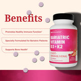 BioSchwartz Bariatric D3 + K2 tablets back view with ingredients