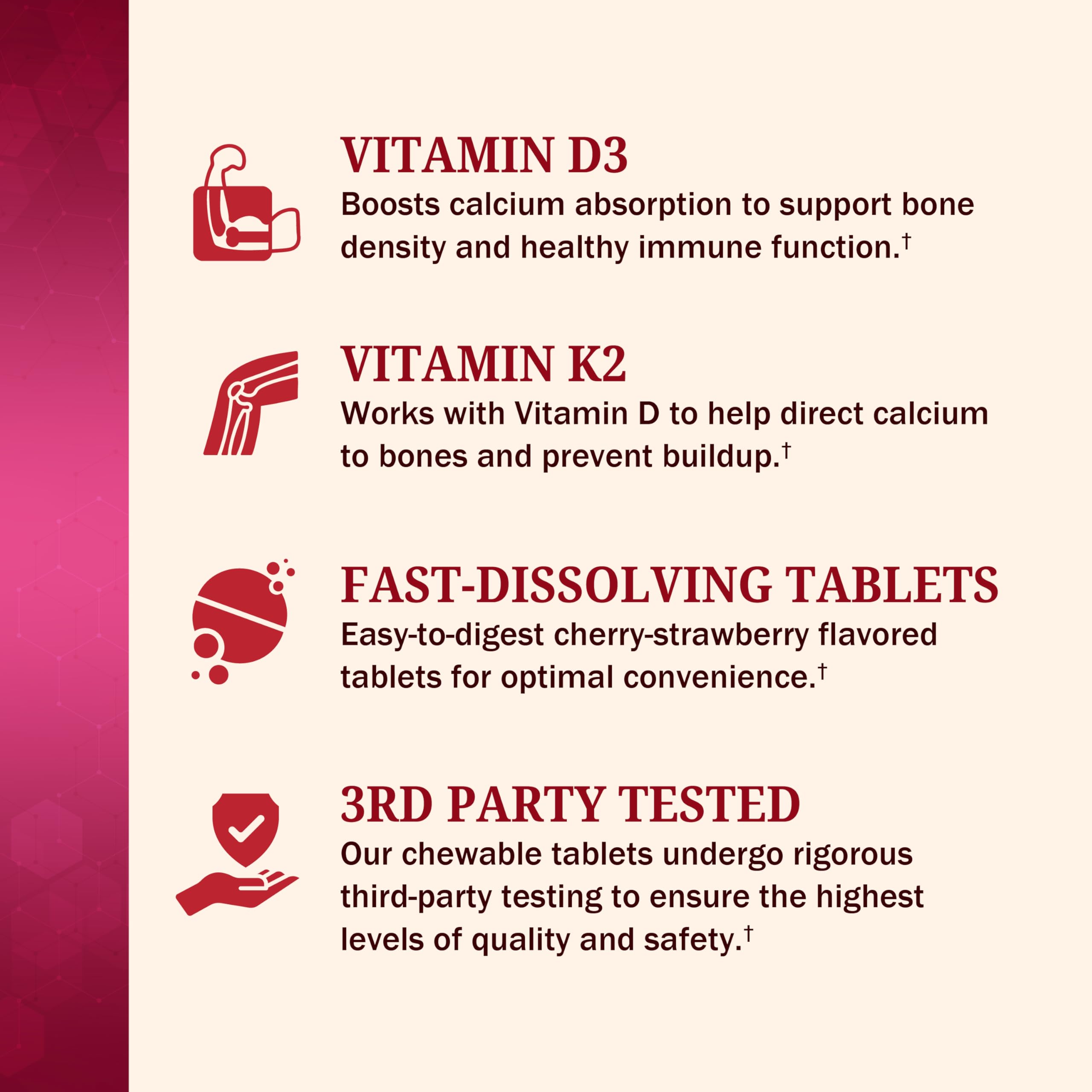 BioSchwartz Bariatric D3 + K2 tablets on a wooden table