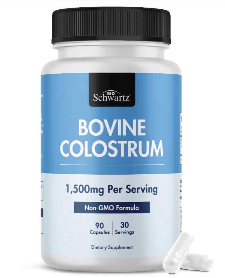 BioSchwartz Bovine Colostrum Capsules 1500mg front view