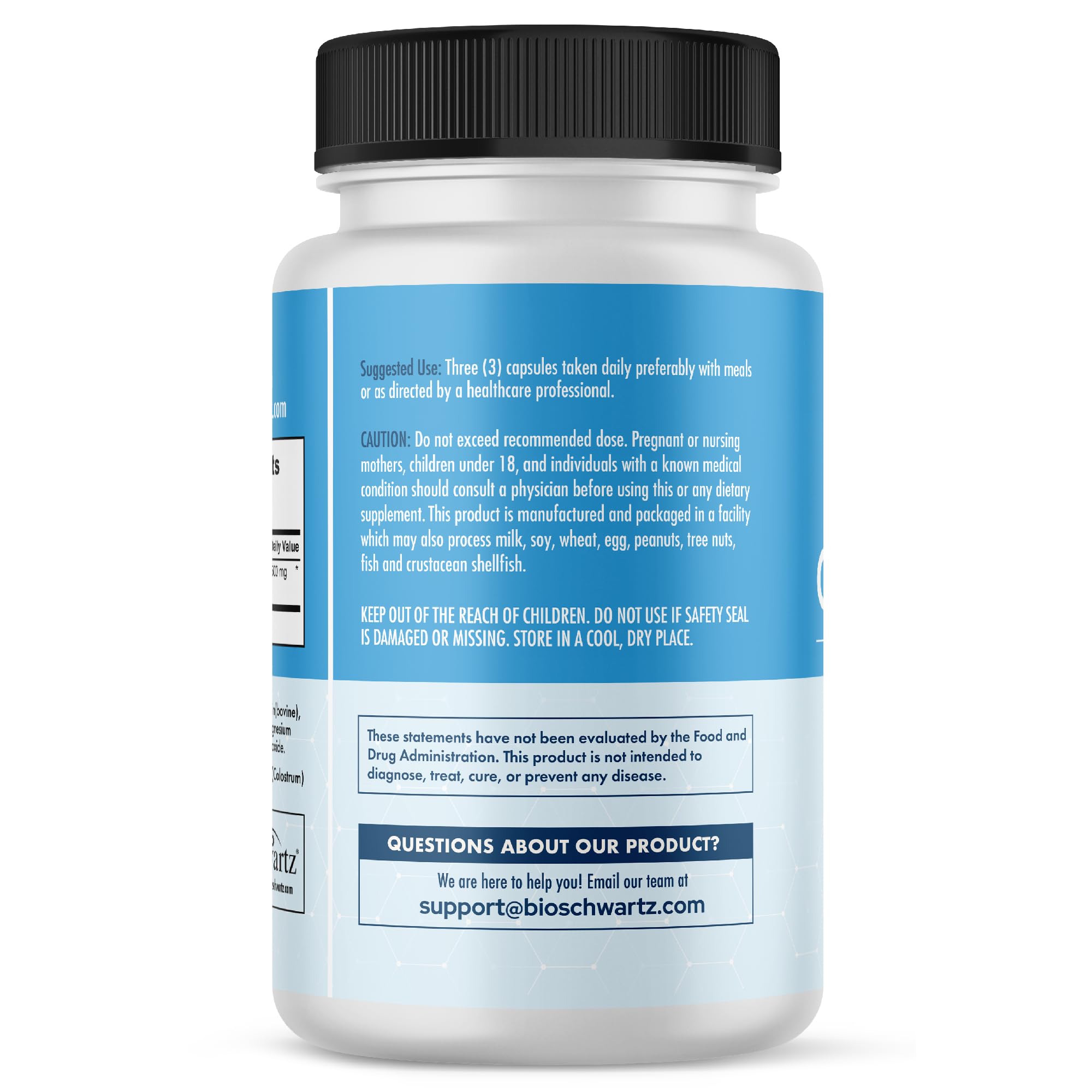 BioSchwartz Bovine Colostrum Capsules 1500mg packaging