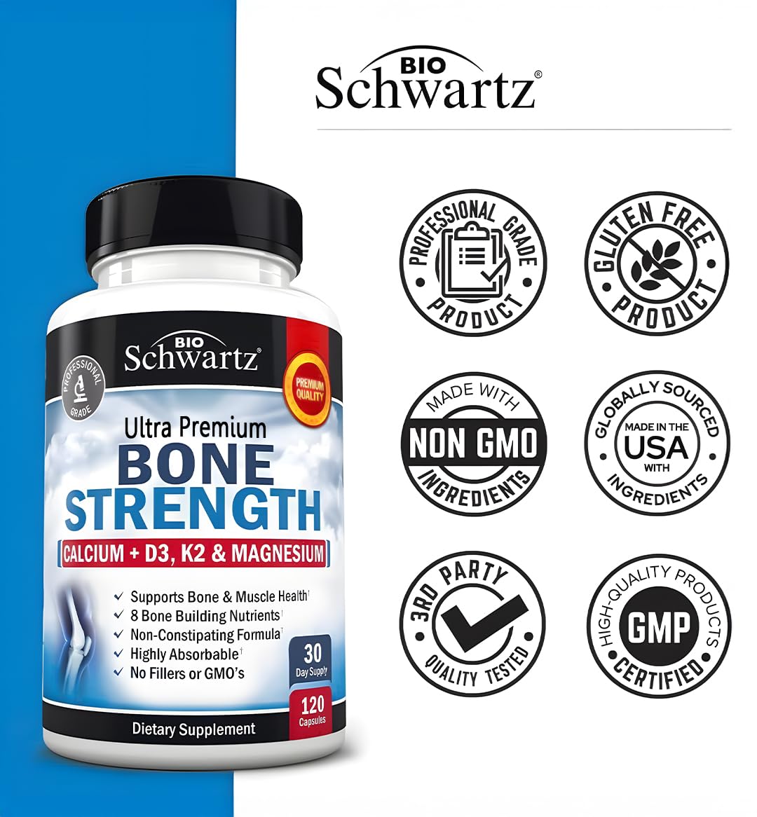 BioSchwartz Calcium Supplement 181g with veggie capsule close-up