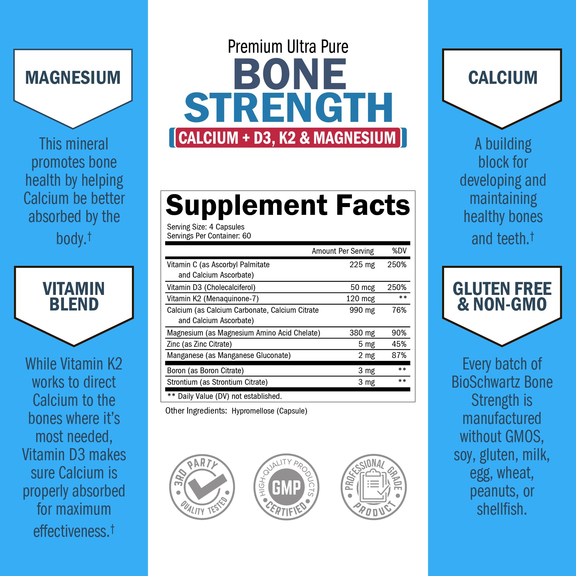 BioSchwartz Calcium Supplement showing dosage instructions