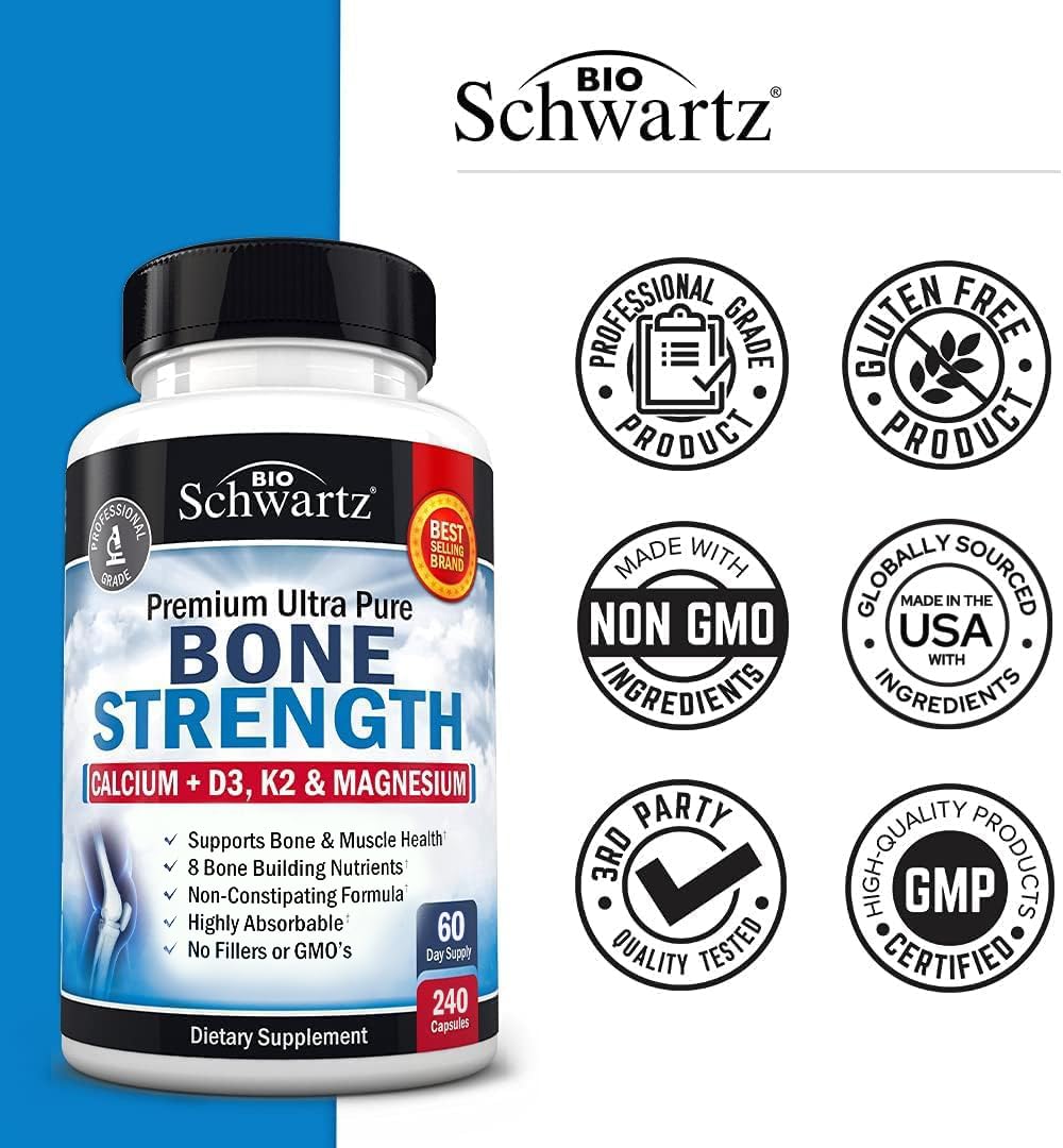 BioSchwartz Calcium Supplement with a measuring spoon for dosage