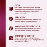 BioSchwartz Chewable Iron & Vitamin C Tablets with dosage details