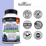 BioSchwartz Elderberry Capsules 500mg with measuring spoon