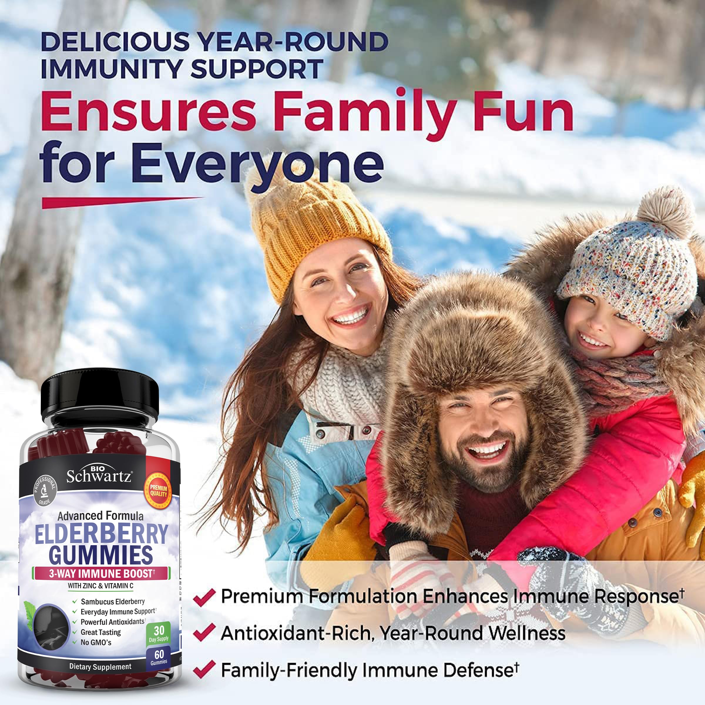 BioSchwartz Elderberry Gummies nutritional information label