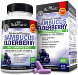 BioSchwartz Elderberry Supplement 120 Veggie Capsules front view