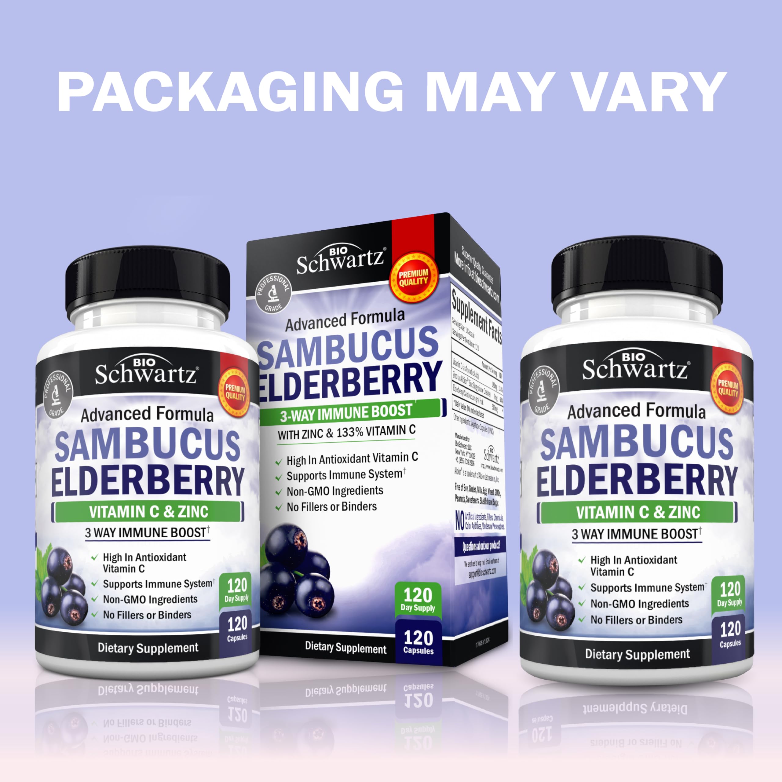 BioSchwartz Elderberry Supplement bottle with label