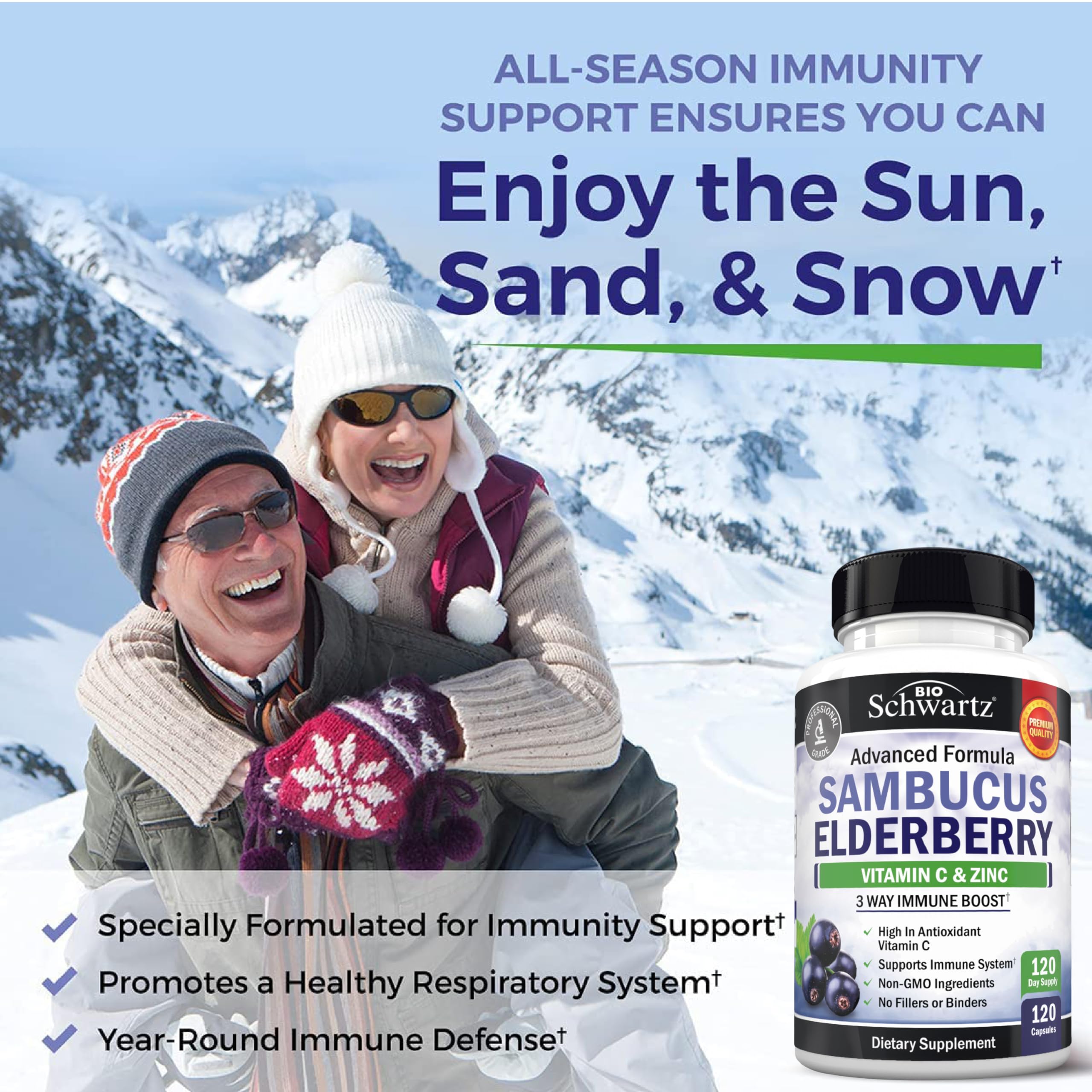 BioSchwartz Elderberry Supplement veggie capsules close-up