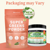 BioSchwartz Greens Superfood Powder 190g back view with ingredient list