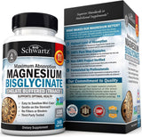 BioSchwartz Magnesium Bisglycinate 360 mini capsules on a wooden table