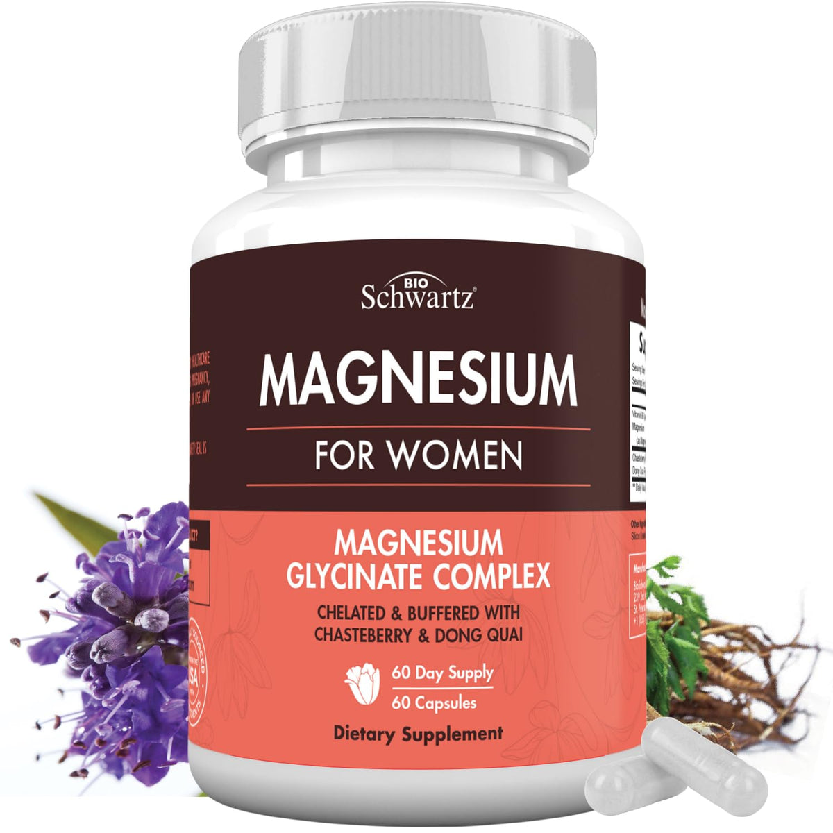 BioSchwartz Magnesium Bisglycinate Complex 60 Capsules front view