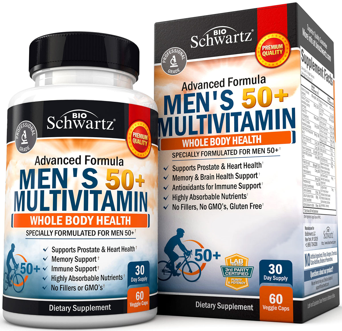 BioSchwartz Men's 50+ Multivitamin Capsules front view