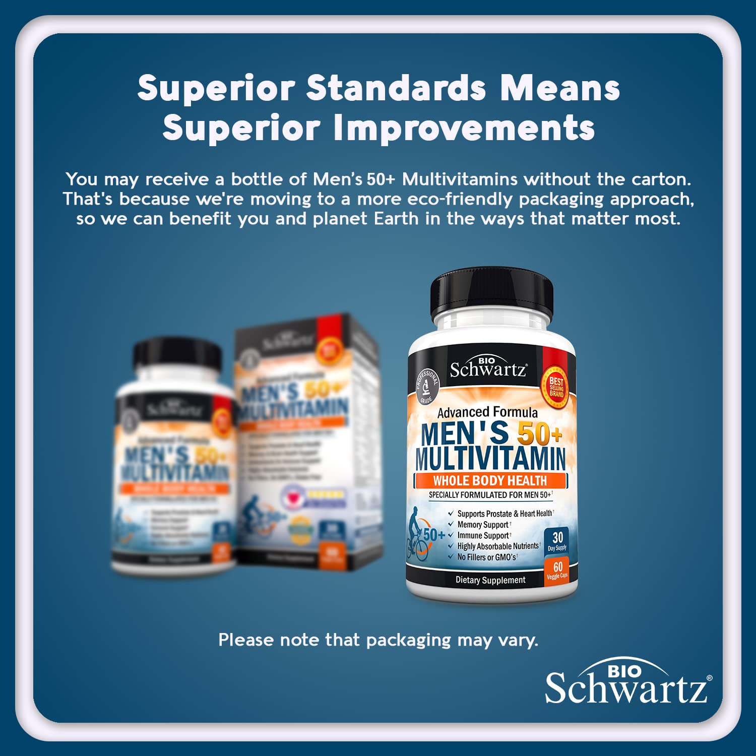 BioSchwartz Men's 50+ Multivitamin Capsules side view
