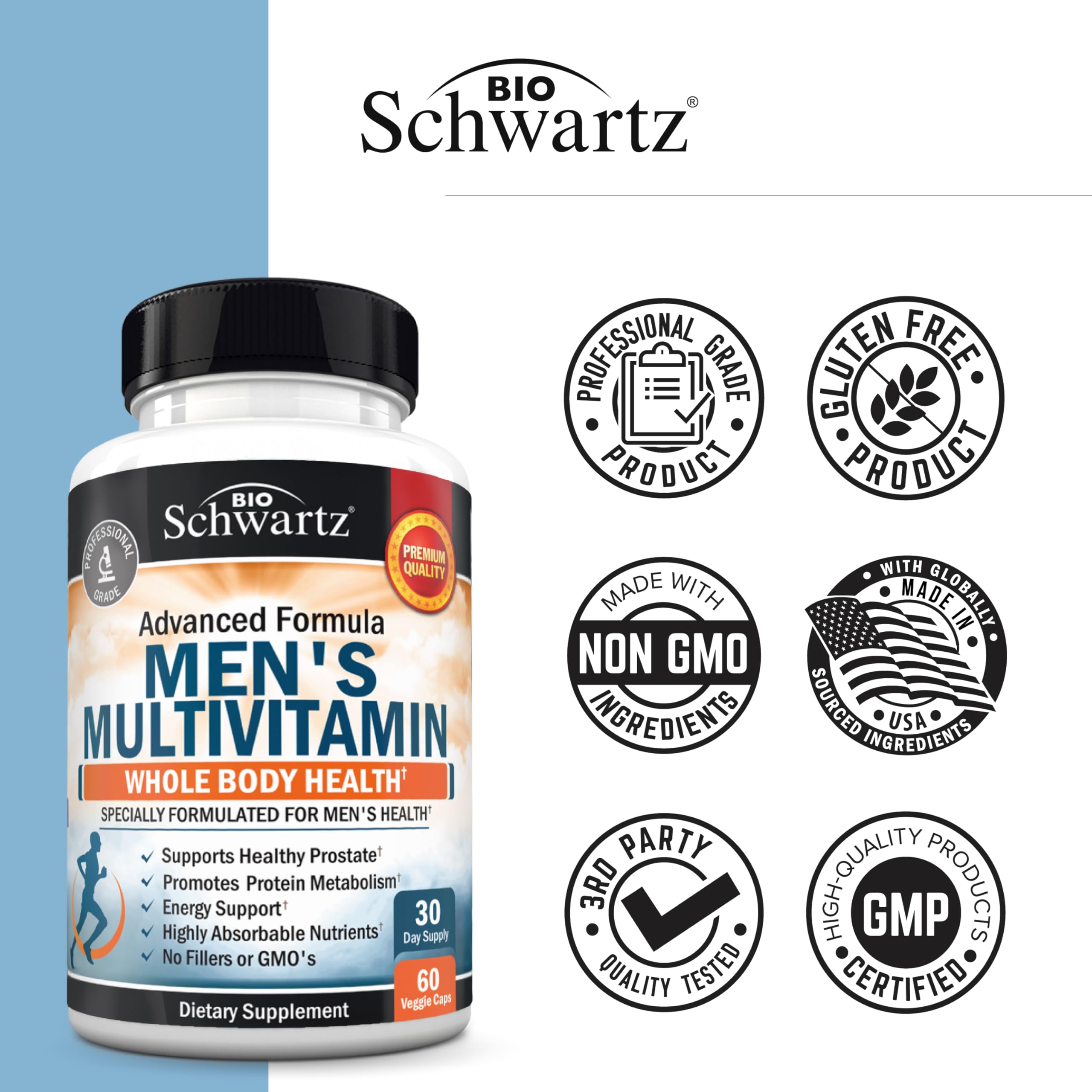 BioSchwartz Men's Multivitamin 82g capsule close-up