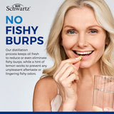 BioSchwartz Omega-3 Fish Oil Softgels showing dosage information