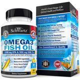 BioSchwartz Omega-3 Fish Oil Softgels with measuring spoon