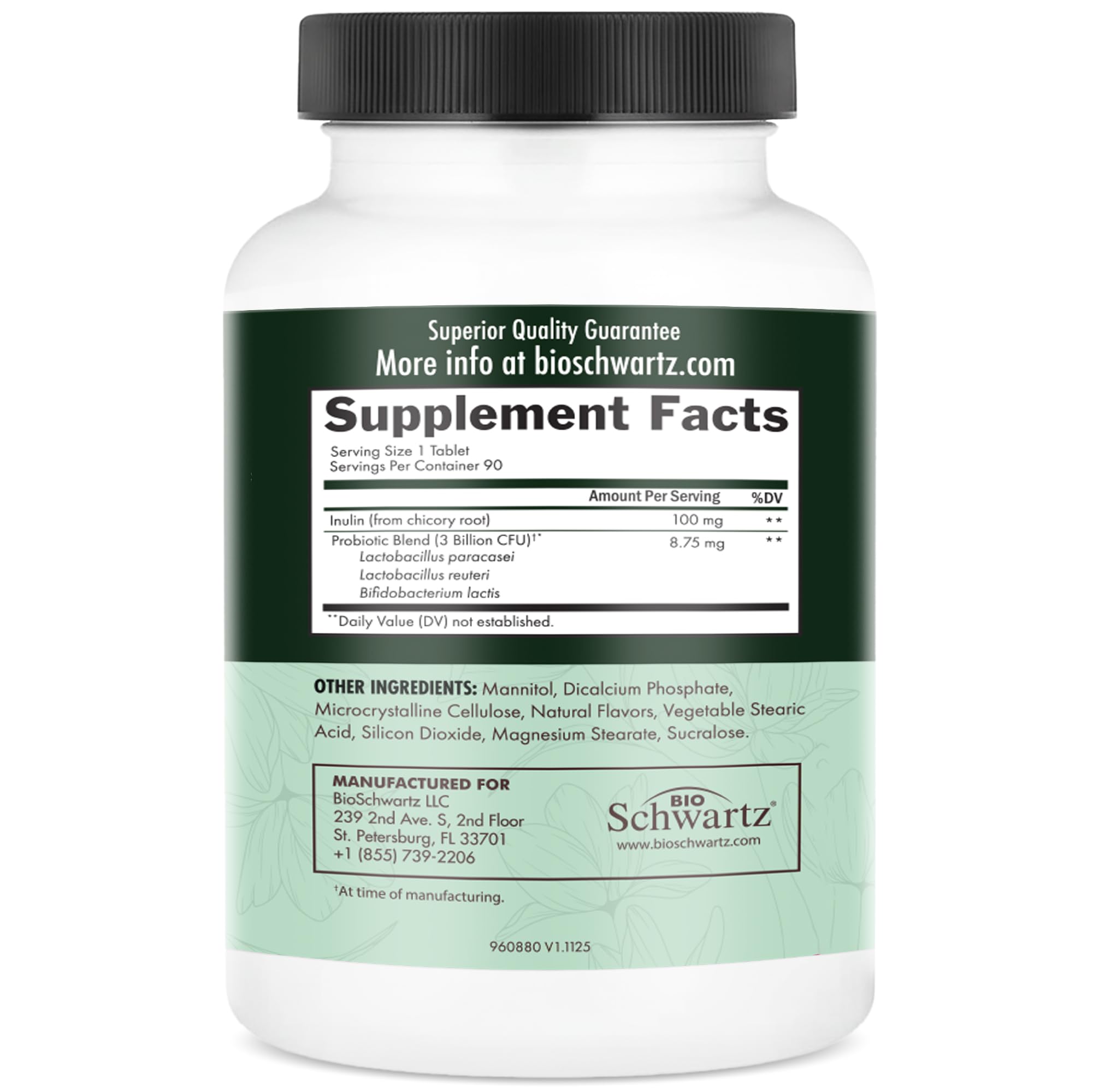 BioSchwartz Oral Probiotics 3 Billion CFU ingredients list