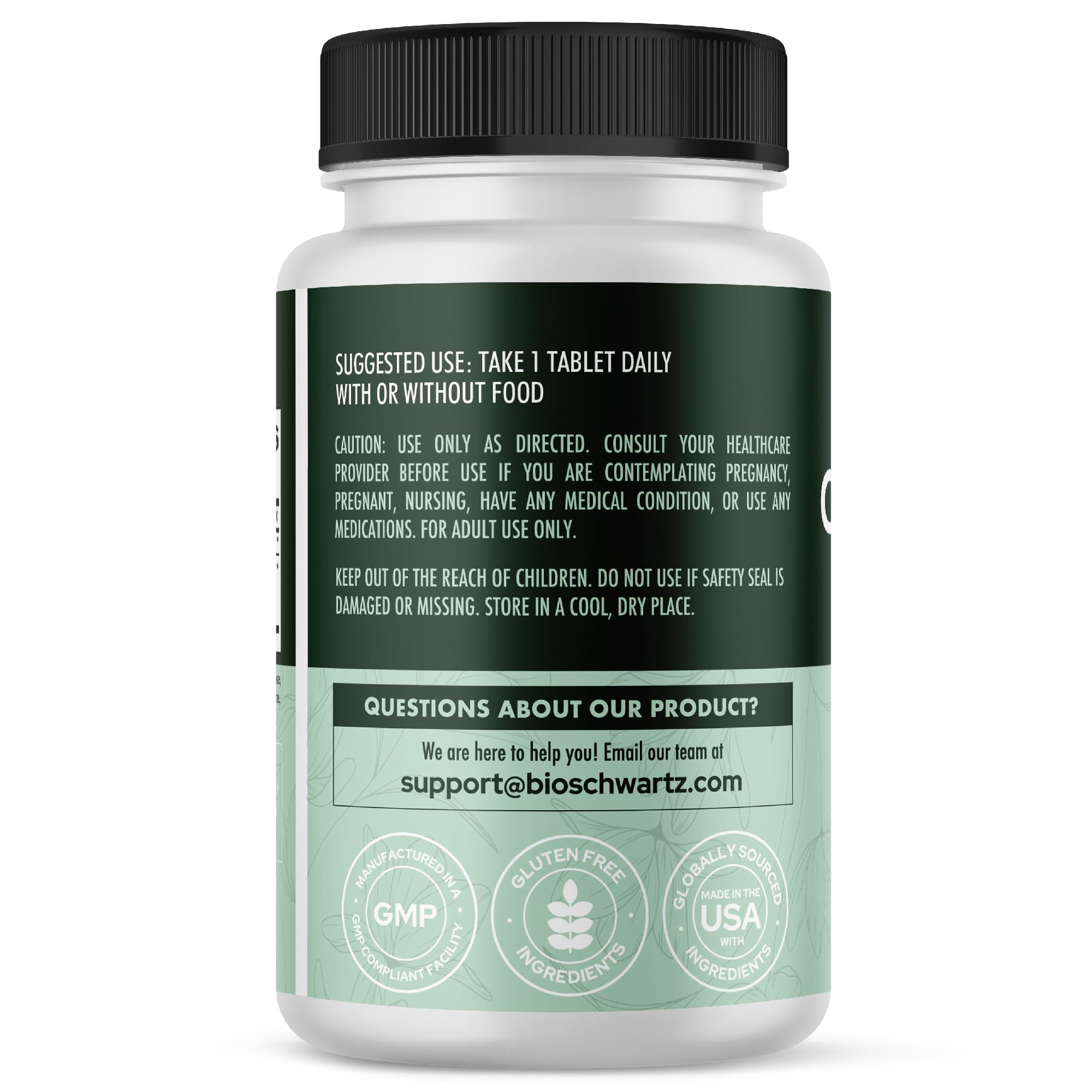 BioSchwartz Oral Probiotics displayed with fresh herbs