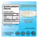 BioSchwartz Organic Coconut Oil Softgels on a wooden table