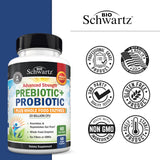 BioSchwartz Probiotic and Prebiotic Supplement on a wooden table