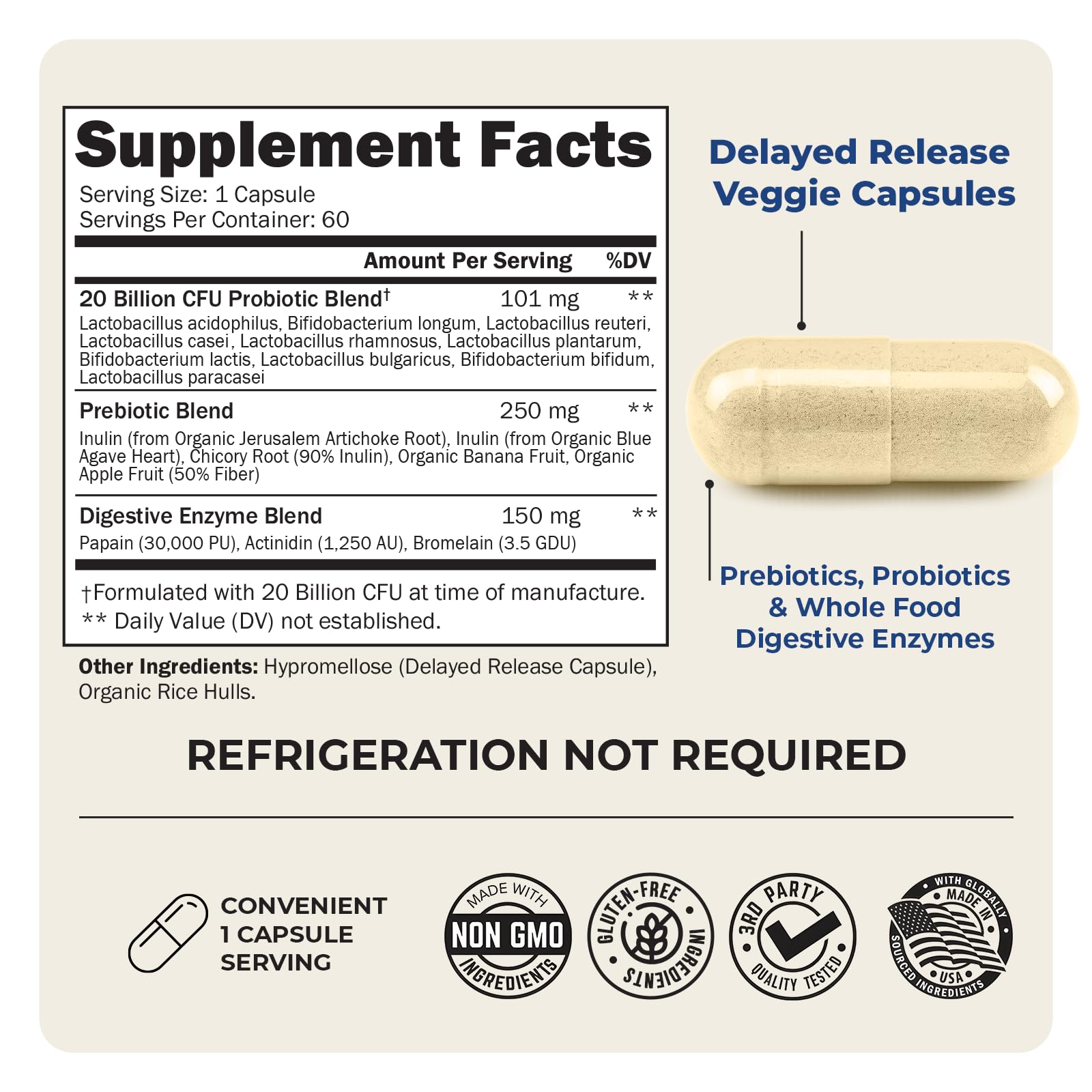 BioSchwartz Probiotic and Prebiotic Supplement with organic ingredients