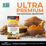 BioSchwartz Turmeric Curcumin 1500mg capsules side view