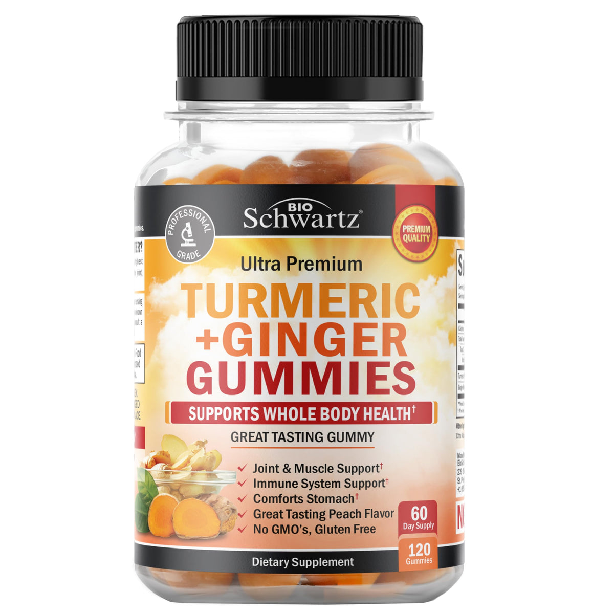 BioSchwartz Turmeric Curcumin & Ginger Gummies front view