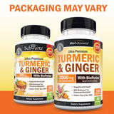 BioSchwartz Turmeric Ginger Supplement Capsules side view