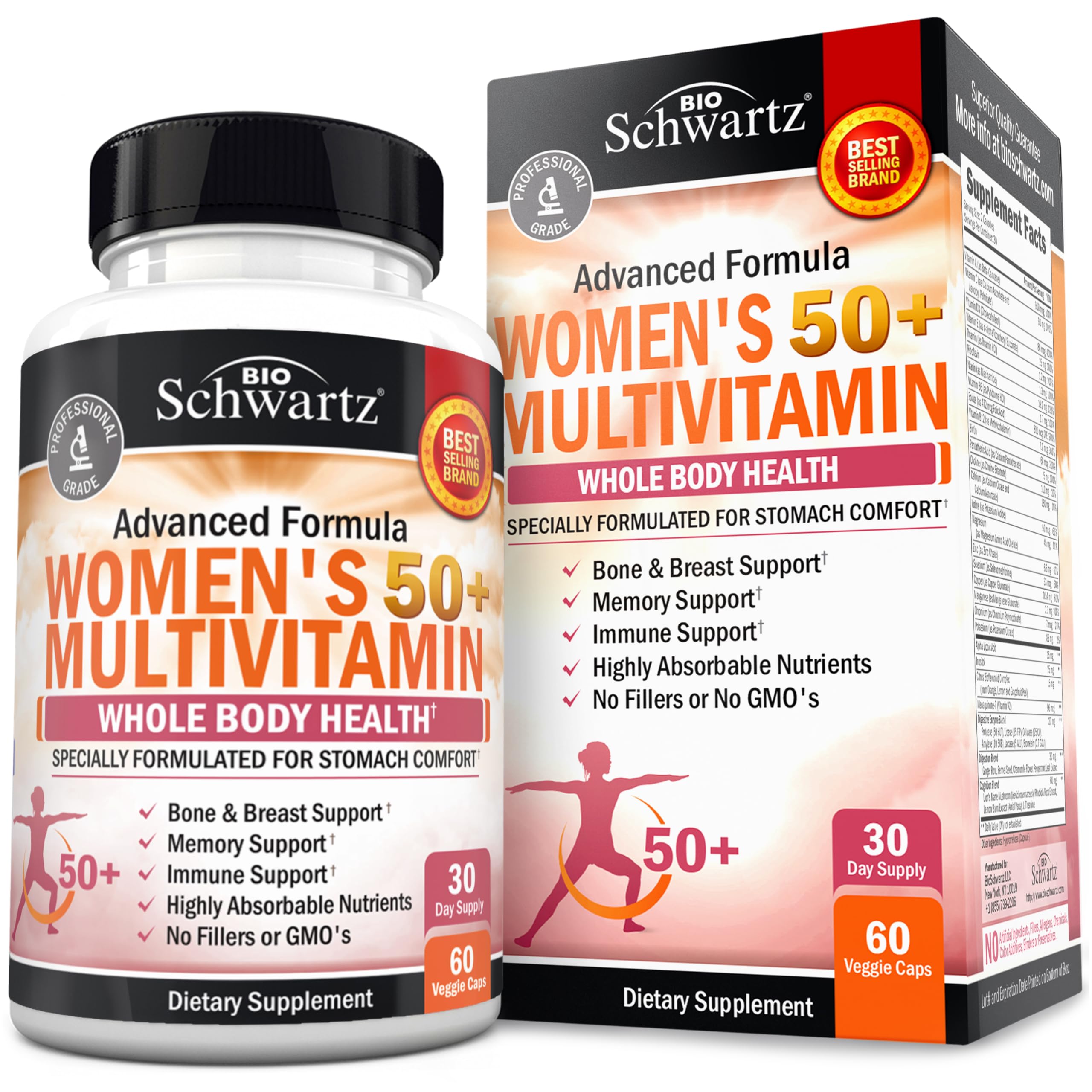 BioSchwartz Women's Multivitamin 50+ 60 Capsules front view
