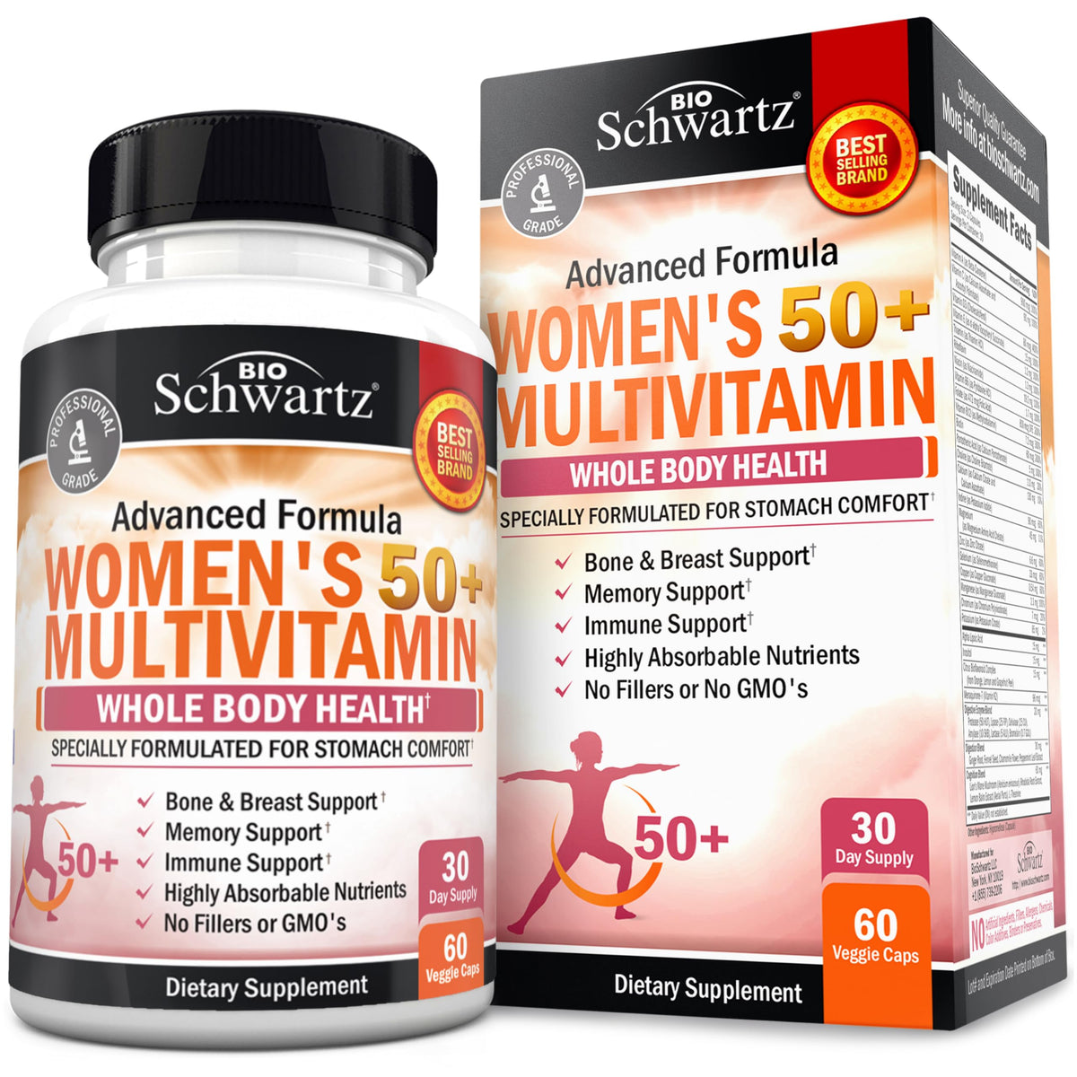 BioSchwartz Women's Multivitamin 50+ 60 Capsules front view