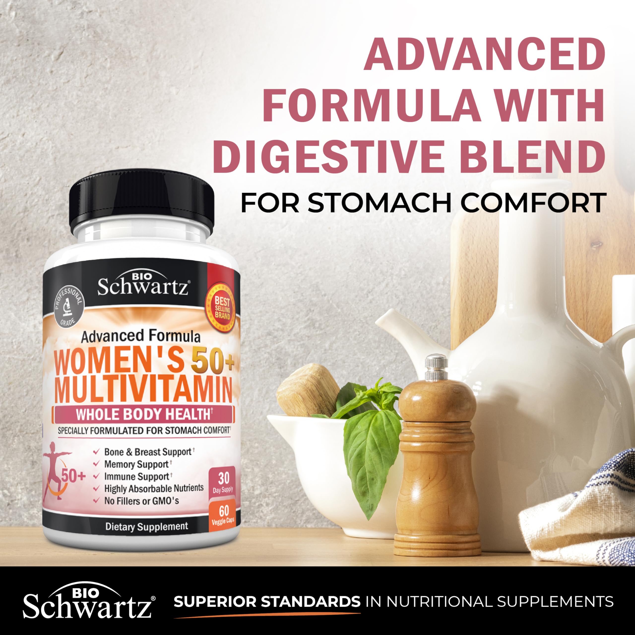 BioSchwartz Women's Multivitamin 50+ 60 Capsules packaging