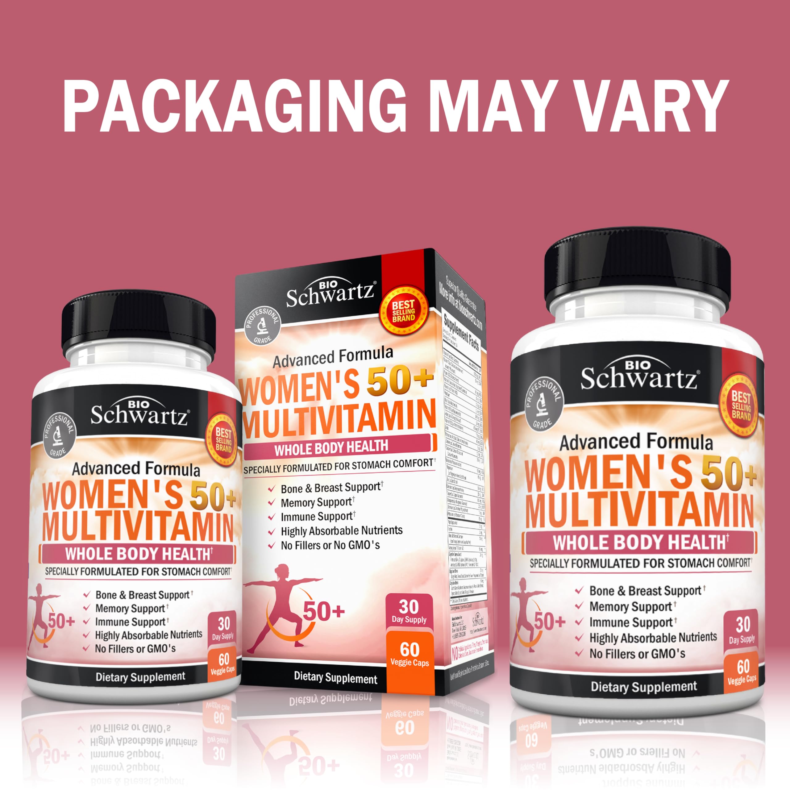 BioSchwartz Women's Multivitamin 50+ 60 Capsules side view