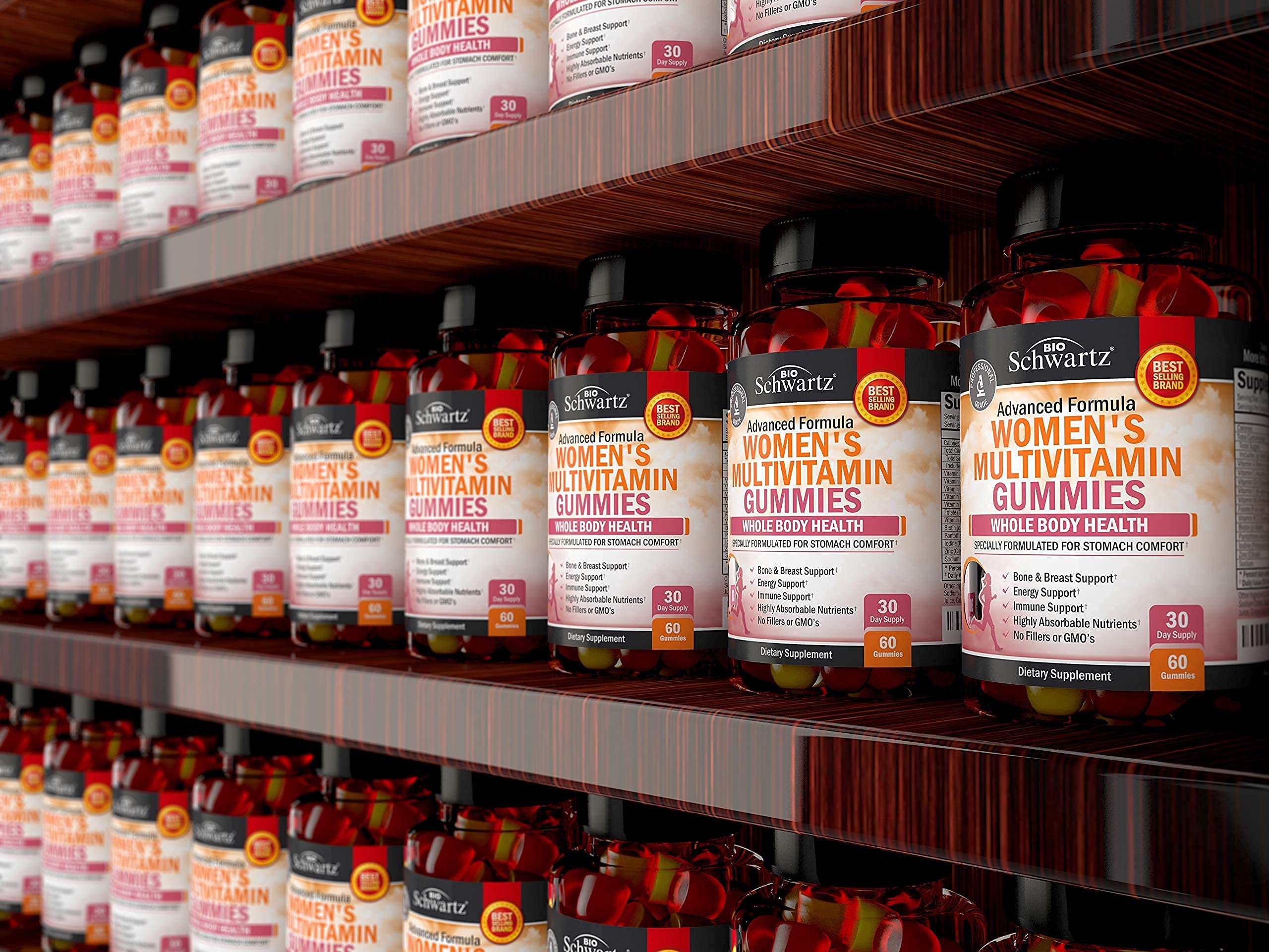 BioSchwartz Women's Multivitamin Gummies showing gummy texture and colour
