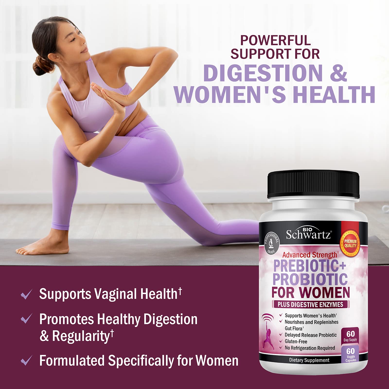 BioSchwartz Women's Probiotics & Prebiotics 20 Billion CFU packaging