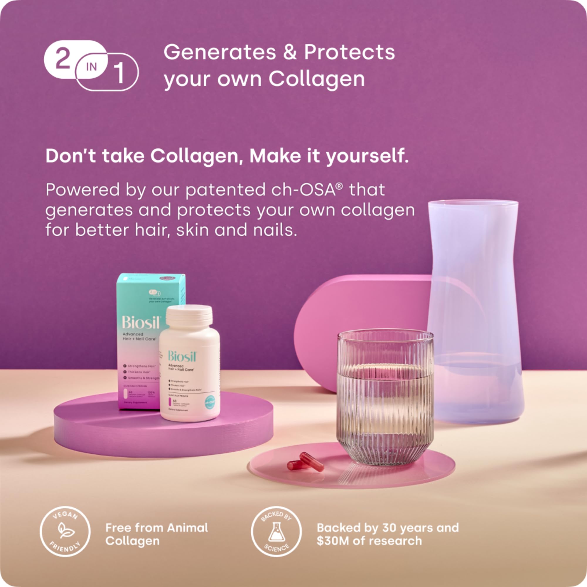 Biosil Collagen Generator 68g with a measuring spoon