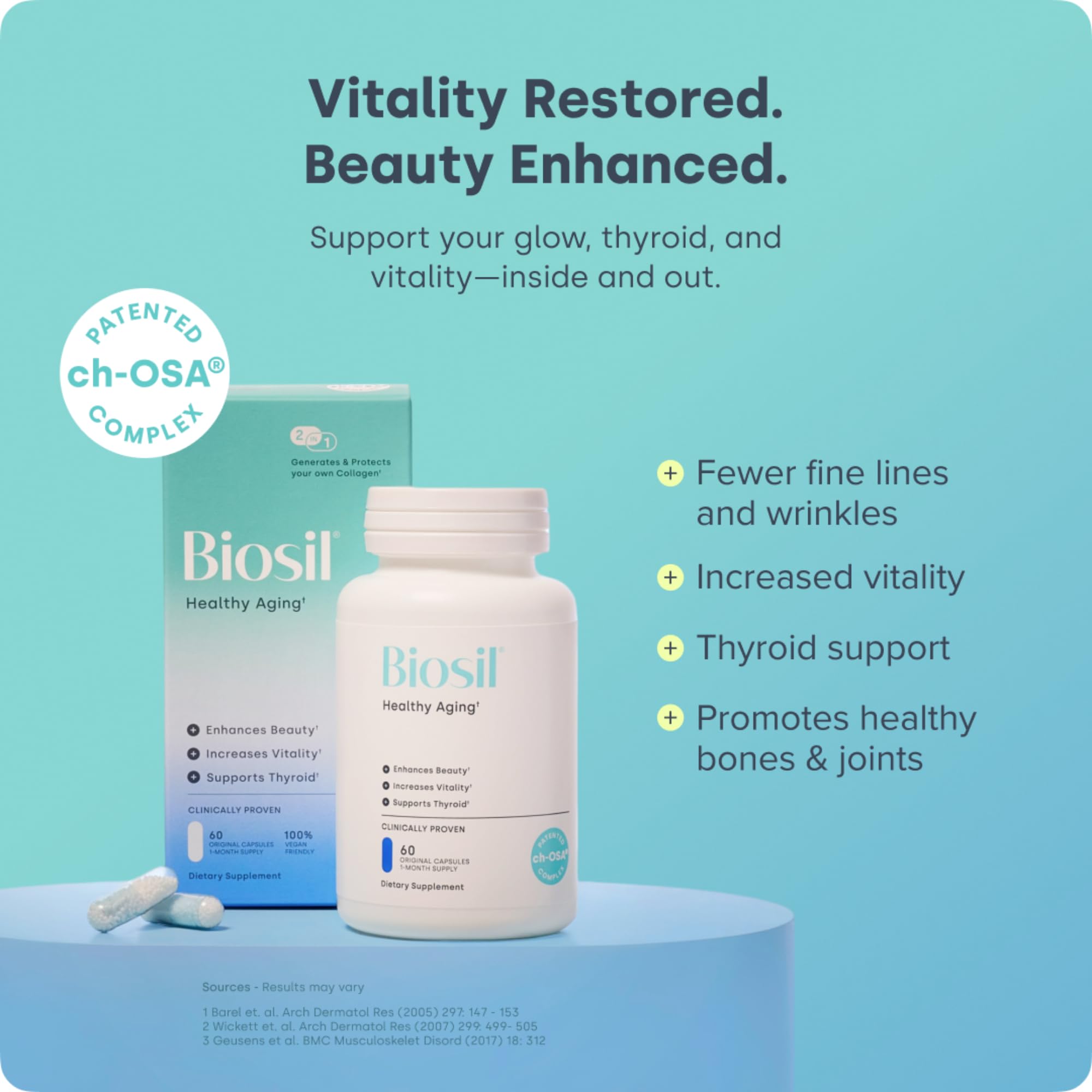 Biosil Collagen Generator 77g back view with ingredient list