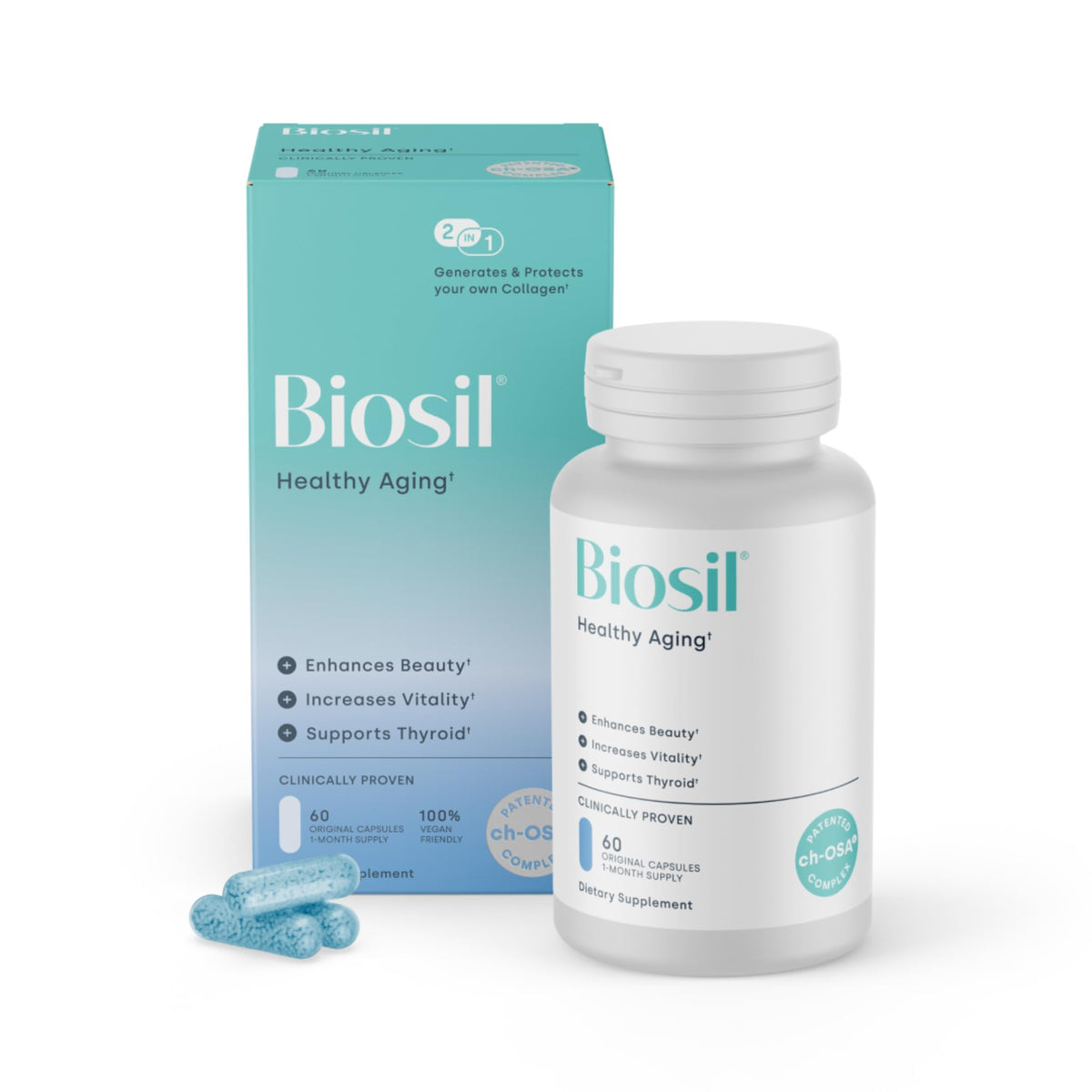 Biosil Collagen Generator 77g front view with packaging